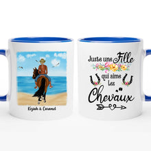 Charger l'image dans la galerie, Mug cheval personnalisable, tasse cheval personnalisée, femme qui aime les chevaux
