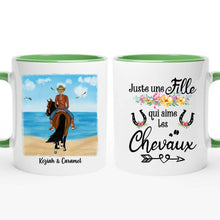 Charger l'image dans la galerie, Mug cheval personnalisable, tasse cheval personnalisée, femme qui aime les chevaux