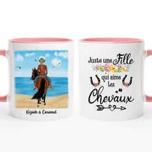 Charger l'image dans la galerie, Mug cheval personnalisable, tasse cheval personnalisée, femme qui aime les chevaux