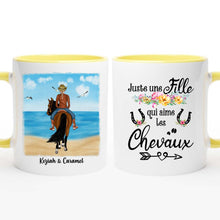 Charger l'image dans la galerie, Mug cheval personnalisable, tasse cheval personnalisée, femme qui aime les chevaux
