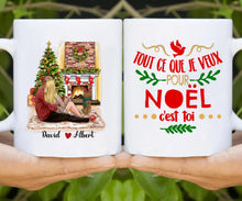 Charger l'image dans la galerie, Jusqu'à 2 chiens, Mug personnalisé couple, Tout Ce que je veux pour Noël c'est toi, Cadeaux de Noël pour lui et pour elle