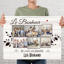 Charger l'image dans la galerie, Poster photo personnalisée, Cadeau pour la famille, Le bonheur c'est la famille