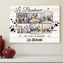 Charger l'image dans la galerie, Toile photo personnalisée, Cadeau pour la famille, Le bonheur c'est la famille