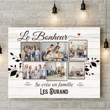 Charger l'image dans la galerie, Toile photo personnalisée, Cadeau pour la famille, Le bonheur c'est la famille