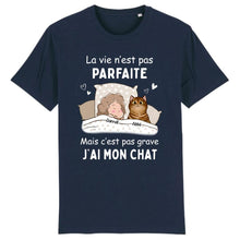 Charger l'image dans la galerie, Jusqu'à 9 chats, Tee shirt personnalisé chat, La vie n'est pas parfaite mais c'est pas grave j'ai mon chat