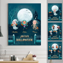 Charger l'image dans la galerie, Jusqu'à 7 membres, Cadeaux personnalisés d'impression sur toile, Personnages d'Halloween photo personnalisée