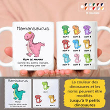 Charger l'image dans la galerie, Jusqu'à 9 enfants, petits-enfants, Mug magique personnalisé, Mamansaurus, Mamisaurus