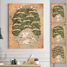 Charger l'image dans la galerie, Jusqu'à 16 noms, Toile personnalisée arbre généalogique, cadeau pour la famille, grand-mère, grand-père