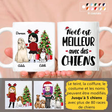 Charger l'image dans la galerie, Jusqu'à 5 chiens, Tasse personnalisée amoureux des chiens, tasse de Noël cadeau personnalisé de Noël