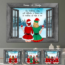 Charger l'image dans la galerie, Jusqu'à 5 filles, toile Best Friends personnalisée, cadeau pour les amis, cadeau de Noël personnalisé