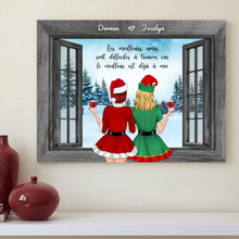 Charger l'image dans la galerie, Jusqu'à 5 filles, toile Best Friends personnalisée, cadeau pour les amis, cadeau de Noël personnalisé