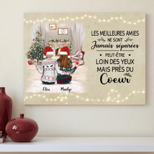 Charger l'image dans la galerie, Jusqu'à 5 filles, meilleures amies dans le salon noël toile personnalisée, cadeau de noël