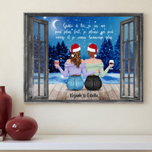 Charger l'image dans la galerie, Jusqu'à 5 filles, toile personnalisée meilleurs amis fenêtre en bois, cadeau de Noël, cadeau pour les amis