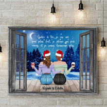 Charger l'image dans la galerie, Jusqu'à 5 filles, toile personnalisée meilleurs amis fenêtre en bois, cadeau de Noël, cadeau pour les amis