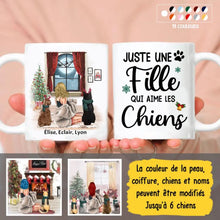 Charger l'image dans la galerie, Jusqu'à 6 chiens, Tasse de Noël Personnalisé Juste une fille qui aime les chiens