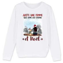 Charger l'image dans la galerie, Jusqu'à 6 chiens, Pull personnalisé chien, Cadeaux de Noël pour Maman chien, Juste Une Femme qui aime les chiens