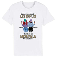 Charger l'image dans la galerie, Jusqu'à 5 filles, noms et arts personnalisés, T shirt personnalisé meilleure amie, t-shirt femme meilleures amies