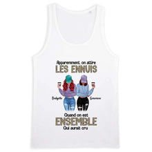 Charger l'image dans la galerie, Jusqu'à 5 filles, noms et arts personnalisés, T shirt personnalisé meilleure amie, t-shirt femme meilleures amies