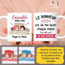 Charger l'image dans la galerie, Mug personnalisé couple, cadeau Saint Valentin, Le bonheur c'est de dormir à tes côtés