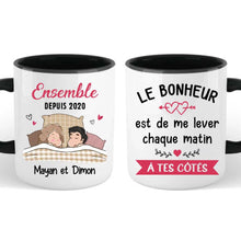 Charger l'image dans la galerie, Mug personnalisé couple, cadeau Saint Valentin, Le bonheur c'est de dormir à tes côtés