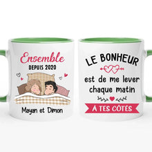Charger l'image dans la galerie, Mug personnalisé couple, cadeau Saint Valentin, Le bonheur c'est de dormir à tes côtés