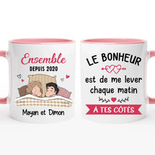 Charger l'image dans la galerie, Mug personnalisé couple, cadeau Saint Valentin, Le bonheur c'est de dormir à tes côtés
