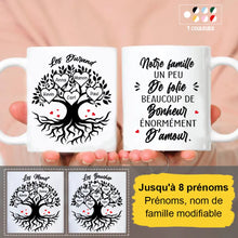 Charger l'image dans la galerie, Jusqu'à 8 prénoms, Mug Personnalisé - Notre Famille Un Peu De Folie, Beaucoup De Bonheur