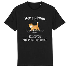 Charger l'image dans la galerie, Jusqu'à 6 chats, T-shirt personnalisé - Mon pyjama: 80% de poils de chat