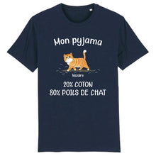 Charger l'image dans la galerie, Jusqu'à 6 chats, T-shirt personnalisé - Mon pyjama: 80% de poils de chat