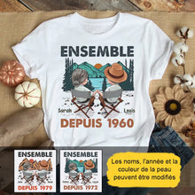 Charger l'image dans la galerie, Mari et femme ensemble depuis l'année - T-shirt personnalisé, cadeau pour couple, anniversaire, cadeau de camping