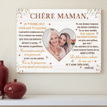 Charger l'image dans la galerie, Toile photo personnalisée, Joli cadeau pour maman, Super cadeau de fête des mères, Chère maman, Je t'aime très fort