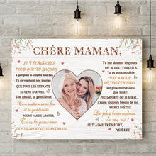 Charger l'image dans la galerie, Toile photo personnalisée, Joli cadeau pour maman, Super cadeau de fête des mères, Chère maman, Je t'aime très fort