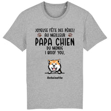 Charger l'image dans la galerie, Jusqu'à 6 chiens, tee shirt personnalisé chie, t-shirt papa chien, cadeau de fête des pères