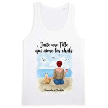 Charger l'image dans la galerie, Jusqu'à 9 chats, tee shirt personnalisé chat, t shirt femme maman chat, juste une femme qui aime les chats