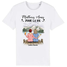 Charger l'image dans la galerie, Jusqu'à 5 filles, noms et arts personnalisés, t shirt personnalisé meilleure amie, t-shirt femme meilleures amies