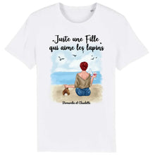Charger l'image dans la galerie, Jusqu'à 9 lapins, t shirt personnalisé lapin, tee shirt lapin femme, juste une femme qui aime les lapins