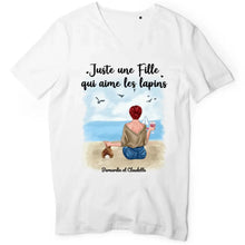 Charger l'image dans la galerie, Jusqu'à 9 lapins, t shirt personnalisé lapin, tee shirt lapin femme, juste une femme qui aime les lapins