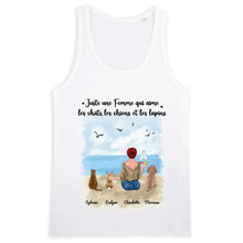 Charger l'image dans la galerie, Jusqu'à 6 animaux, t shirt personnalisé lapin et chat chien, tee shirt lapins chats chiens femme, maman lapin chat chien