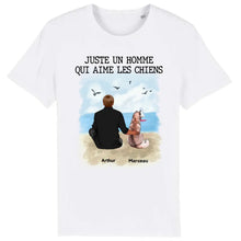 Charger l'image dans la galerie, Jusqu'à 9 chiens, noms et arts personnalisés, t shirt chien personnalisé, t shirt papa chien homme