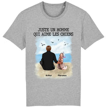 Charger l'image dans la galerie, Jusqu'à 9 chiens, noms et arts personnalisés, t shirt chien personnalisé, t shirt papa chien homme