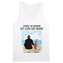 Charger l'image dans la galerie, Jusqu'à 9 chiens, noms et arts personnalisés, t shirt chien personnalisé, t shirt papa chien homme