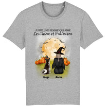 Charger l'image dans la galerie, Jusqu'à 6 chiens, t shirt personnalisé chien, tee shirt Halloween maman chien, femme qui aime les chiens et Halloween