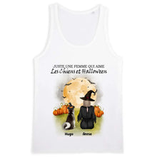 Charger l'image dans la galerie, Jusqu'à 6 chiens, t shirt personnalisé chien, tee shirt Halloween maman chien, femme qui aime les chiens et Halloween