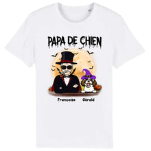 Charger l'image dans la galerie, Jusqu'à 12 chiens, t shirt personnalisé chien, tee shirt papa chien Halloween, Papa de chien