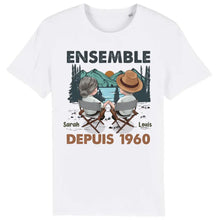 Charger l'image dans la galerie, Mari et femme ensemble depuis l'année - T-shirt personnalisé, cadeau pour couple, anniversaire, cadeau de camping