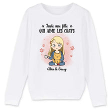 Charger l'image dans la galerie, Jusqu'à 12 chats, Sweat à capuche personnalisé chat, juste une fille qui aime les chats, Sweat à capuche maman chats