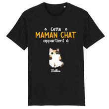 Charger l'image dans la galerie, Jusqu'à 9 chats, t shirt chat femme, tee shirt personnalisé chat, cette maman de chat appartient à