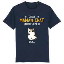 Charger l'image dans la galerie, Jusqu'à 9 chats, t shirt chat femme, tee shirt personnalisé chat, cette maman de chat appartient à