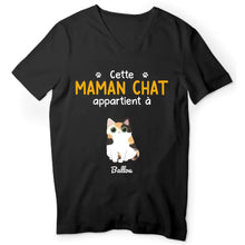 Charger l'image dans la galerie, Jusqu'à 9 chats, t shirt chat femme, tee shirt personnalisé chat, cette maman de chat appartient à