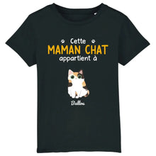 Charger l'image dans la galerie, Jusqu'à 9 chats, t shirt chat femme, tee shirt personnalisé chat, cette maman de chat appartient à